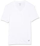 Nautica Men's Cotton V-Neck 3-Pack T-Shirt Underwear, White New-3 Pack, S (Pack of 3)