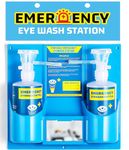 Frifreego Eye Wash Station Wall Mountable Eyewash Station Portable Eye Washing Bottle Kit, 2500ml, Blue