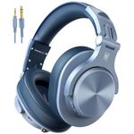 OneOdio A70 Over Ear Bluetooth Headphones, Foldable Wireless and Wired Headset with Microphone, Professional Studio Monitor Mixing Headphones for PC/Phone (Blue)