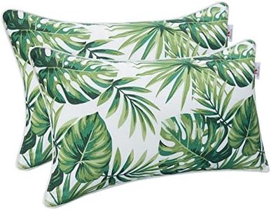 JMKaixin Outdoor Lumbar Pillows Waterproof Set of 2 Decorative Pillows with Inserts 12×20 Inch Outdoor Pillow for Patio Furniture