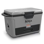 Ninja FrostVault Hard Cooler 50qt/47L, Premium Heavy-Duty Insulated Cool Box, Keeps Ice for up to 6 Days, with Dry Zone integrated Fridge-Temp Dry Storage Drawer, Fits 80 Cans, Slate Grey