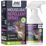 AMZ BRAND Premium Mouse Repellent Spray - Anti-Rat Peppermint Oil Spray for Indoor Use - 250ml - Natural Mint Extract with Pleasant Scent - Non Toxic - Free Fly Trap, Pack of 1