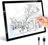 RTjoy A3 Slim LED Light Tracing Box Pad, Adjustable USB Powered Copy Board LED Tablet for Tattoo Transferring,DIY Drawing,Diamond Art,Sketching,Weeding Vinyl