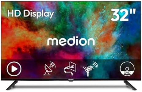 MEDION 80 cm (32 Zoll) HD Fernseher (integrierter DVD-Player, Triple Tuner Receiver DVB-T2 DVB-C DVB-S2, 2 x HDMI, USB, Kopfhöreranschluss, AV in, Mediaplayer, CI+, MD 832003)