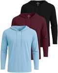 3 Pack: Men’s Big and Tall King Size Cotton Lightweight Hoodie Long Sleeve Hooded T Shirt Sweatshirt French Terry Casual Active Athletic Workout Gym Dry Fit Jersey Pullover Outdoor - Set 8, 5x Tall