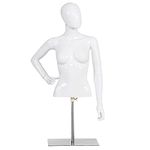 COSTWAY Female/Male Mannequin Half Body Manikin, Adjustable Height Man/Woman Model with Metal Base, 360 Rotatable Arms &Head, Torso Mannequin Body Display for Shop Window Exhibition (118cm Female)