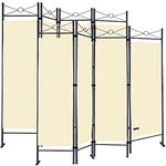 Deuba Set of 2 Dividers 180 x 160 cm Opaque Freestanding Foldable Stable Living Room Bedroom Office Room Divider Spanish Wall Screen Cream