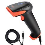 Tera 1D USB Wired Barcode Scanner CCD Screen Scan Handheld Bar Code Reader USB Linear Fast and Precise Scan Plug and Play for Library Supermarket Retail Store Pos Screen Payment 1500C