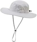 Connectyle Womens Outdoor Mesh Boonie Sun Hat Summer Wide Brim UV Protection Fishing Hat Safari Cap Light Grey