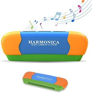 Harmonica for Kids, 16 Hole C Key Blues Harmonica, Early Education Musical Toys for Beginners, Students, Adult, Party Favors, Birthday Christmas (Blue)