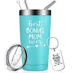 Best Bonus Mom Ever Tumbler - Bonus Mom Gifts - Funny Birthday Mothers Day Christmas Gifts for Bonus Mom, Stepmom, Mother in Law from Daughter Son - Tumbler Cup with Keychain 20oz