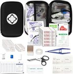276PCS Small Travel First Aid Kit Supplies for Business, First Aid Emergency Set Backpacking Essentials Items Trauma Survival Kits for Outdoor Adventure, Black AMORNING