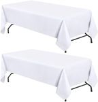 WEALUXE White Table Cloths for 8 Fo