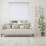 Calyx Interiors Cordless Fabric Roman Shades, Bamboo, Blackout White, 24" W x 60" H