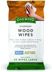 Oakwood Everyday Wood Care Furniture Wipes, Large, White, 20 Count