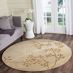 JAYSHA CARPET Export Quality Handmade Soft Woolen Round Carpets, Rugs for Living Room, Size- (4 X 4) Feet, Color-Camel.