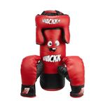 Whackk Red Junior Boxing Kit | with Filled Punching Bag, Boxing Gloves and Boxing Headgear|Never Lose Until You Win|Bounce-Back Martial Arts Bag for Boys & Girls to Build Skills Boxing Kids