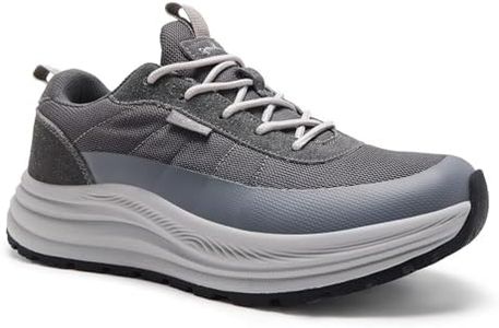 Men's Orthopedic Breathable Tennis Shoes: Supportive High Arch Orthotic Recovery Ergonomic Plantar Fasciitis Foot Pain Relief Walking Shoes, Fashion Outdoor Standing Workout Trail Sneakers Grey Size 8