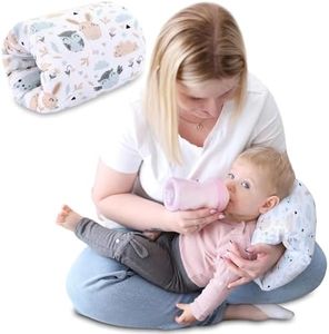 Totsy Baby Almohada de Lactancia pequeña Manguito de Lactancia Ø20cm - Mini Almohada de algodón para bebés para amamantar y Dar biberones sobre la Marcha Búhos Blancos