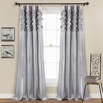 Lush Decor Circle Dream Window Curtains Panel Set for Living, Dining Room, Bedroom (Pair), 54" W x 84" L, Light Gray