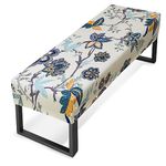 Zooody Bench Cover Stretch Bench Covers for Dining Room Anti-Dust Removable Bench Slipcover Washable Bench Seat Protector Cover for Living Room, Bedroom, Kitchen (Floral Spring)