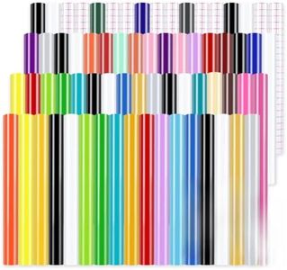 HTVRONT Permanent Vinyl for Cricut Machine - 68 Pack 12" x 12" Permanent Adhesive Vinyl Sheets, Permanent Bundle for Craft Projects, Adhesive Bundle for Cricut, Silhouette Cameo, etc.