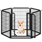 Yaheetech Dog Playpen Foldable Pet Play Pen for Dogs/Cat/Rabbit Portable Puppy Playpen Indoor Outdoor 6 Panel 80 cm
