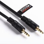 rhinocables Aux Cable 3.5mm Gold Audio Stereo Jack Cable, Male to Male for Car, Headphone, Earphones, Smartphone, Tablet, Headset, MP3, MP4, TV Speaker, Home Stereos, MP3, HiFi (5m)