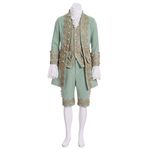 Victorian Costume Men's Rococo Costume Suit Prince Cosplay Costume for Halloween (L, Green)