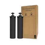 Nispira Premium Water Filter Black Element Cartridge Compatible with Berkey Countertop Water Purification System. Compared to Part BB9. 2 Filters