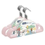 Hopop Kids Hangers | Non-Slip Velvet Hangers for Baby & Kids Clothes | Space Saving 360 Degree Swivel Hook Velvet Hanger for Clothes | Baby Hanger | Pack of 12 | Pink