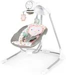 Ingenuity InLighten 5-Speed Baby Swing - Swivel Infant Seat, 5 Point Safety Harness, Nature Sounds, Lights - Nally Owl