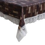 Kuber Industries Dining Table Cover 6 Seater|Table Cloth|Table Cover for Home, Restaurant|Bamboo Design (Brown)