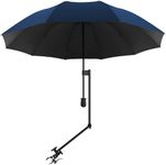 UPF 50+ Beach Umbrella with Adjustable Universal Clamp