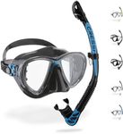 Cressi Unisex's C/Set Big Eyes Evolution+Alpha/UD Snorkeling/Diving Combo, Black/Blue, One Size