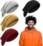 4 Pieces Unisex Dreadlocks Bands Long Hair Dreads Head Wrap Elastic Sleeping Cap Soft Braids Bonnet Tube Headbands for Men Women