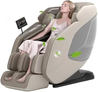 Real Relax 4D Massage Chair Full Body Zero Gravity Shiatsu Massage Recliner with SL Track, Yoga Stretching, UI Touch Screen, Foot Rollers, Heating and Wireless Charger, PS5200 Brown