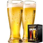 PARACITY Beer Glasses 16 oz, Pint Glasses, Pilsner Beer Glasses, Wheat Beer Glasses, Glasses Drinking Set, Glassware Gift for Men (2)