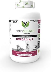 VetriScience Laboratories Omega 3,6,9 for Cats and Dogs, Omega Fatty Acid Supplement for Dogs and Cats, 90 Soft Gel Capsules