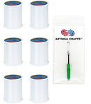 Coats & Clark Dual Duty All-Purpose Polyester Thread 400 Yds (6-Pack) White Bundle with 1 Artsiga Crafts Seam Ripper C-230-001-6P