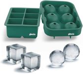 Silicone Ice Cube Trays – Large Silicone Molds for 2-Inch Ice Cubes and Spheres, Whiskey Ice Cube Trays with Lids for Cocktails & Bourbon – Set of 2 – glacio
