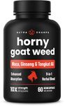 Horny Goat Weed for Men & Women | 9-in-1 Formula with 10X Strength Icariin, Tongkat Ali, Ginseng, Tribulus Terrestris, Maca for Men & More | Enhanced Absorption with Black Pepper | 60 Vegan Capsules