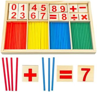 Baxcdyswe Juguetes Montessori Matematica, Bloques y Palos de Conteo de Madera, Juguetes educativos matemáticos de Madera, Juguete Tablas Mesa Multiplicación, Juguete Educativo Montessori 3 Años y +