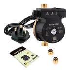 BritTherm B2 12/9-160 Water Pressure Booster Pump 105W – Automatic Inline Circulation System, Bronze Body, 9m Head, 1.38m³/h, UK Plug