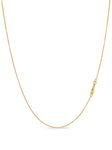 KEZEF 18ct Gold Plated Sterling Silver Italian Box Chain Necklace for Women, Girls and Men | Thin and Strong 0.7mm Solid 925 Silver Necklace with Spring Ring Clasp - 24 Inches | 60cm