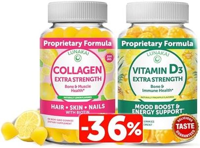 Lunakai Collagen and Vitamin D3 Gummies Bundle - Non-GMO Anti Aging Supplements for Men & Women - Immunity, Bone and Mood Support Gummy for Adults - 30 Days Supply