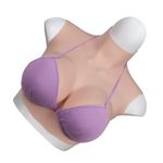 Silicone Fake Boobs B-G Cup Realistic Breast Forms Silicone Breastplate Fake Breasts for Cosplay Crossdressers Drag Queen (Color 2, B Cup-Cotton filler)