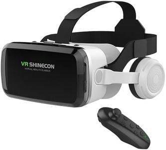 LONGLU VR-Headset für iPhone und Samsung Android Smartphones mit 4,7-6,7 Zoll Bildschirm, Bluetooth, Controller