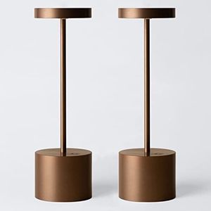 HYMZP Lampada da Tavolo Senza Fili，5000mAh Ricaricabile LED Lampada da Tavolo,3 Modalità di Colore, Dimmerabile, Luce per Ristorante/Interno/Esterno-Corten