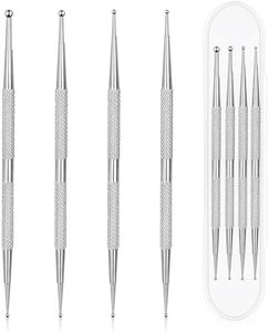 Jeffdad 4-Piece Dotting Pen Set, Professional Stainless Steel Rhinestone Nail Art Dotting Tools, Dual-Ended Rhinestone Picker, Multiple Sizes, Nail Design Tool, Dotting Pen for Nail DIY Decoration